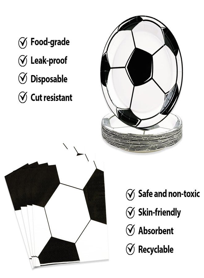 HFBOBP 50PCS Soccer Plates and Napkins Party Decorations, 7inch Disposable Soccer Themed Birthday Paper Plates and Napkins Tableware Set Sports Party Supplies for Birthday Baby Shower Game Favors - Image 4